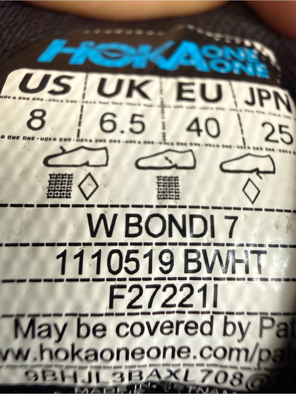 Hoka Bondi 7 women size 8 black and White Bondi 7 Women's Athletic - Picture 14 of 14